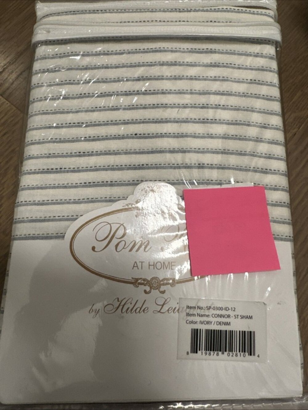 Pom Pom at Home Hilde Leiaghat CONNOR stripe Blue standard Sham Cotton Linen